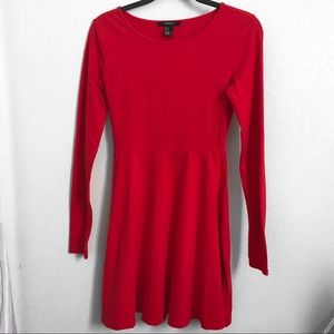 Long-sleeve red skater dress from Forever 21!